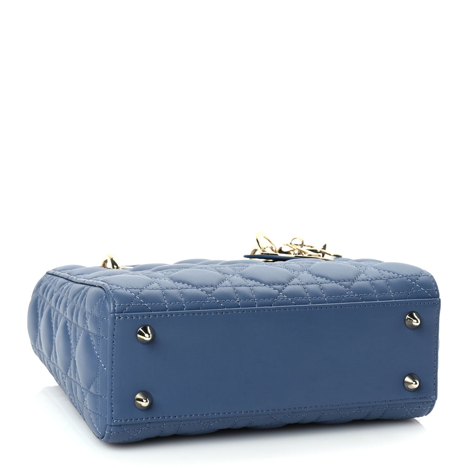 Christian Dior Lambskin Cannage Small My ABCDior Lady Dior Denim Blue Image 3