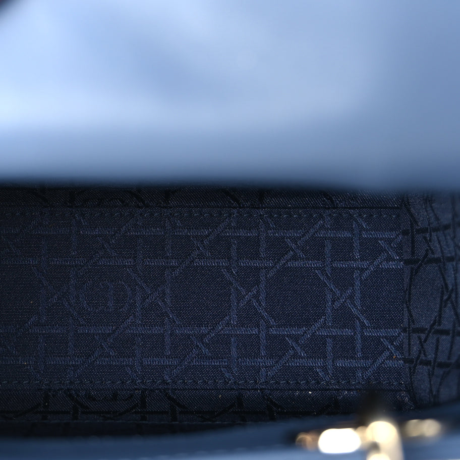 Christian Dior Lambskin Cannage Small My ABCDior Lady Dior Denim Blue Image 4