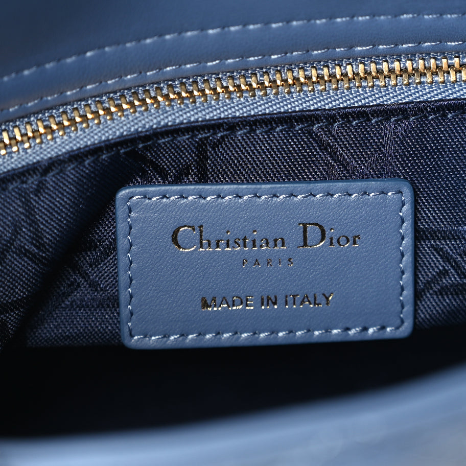 Christian Dior Lambskin Cannage Small My ABCDior Lady Dior Denim Blue Image 5