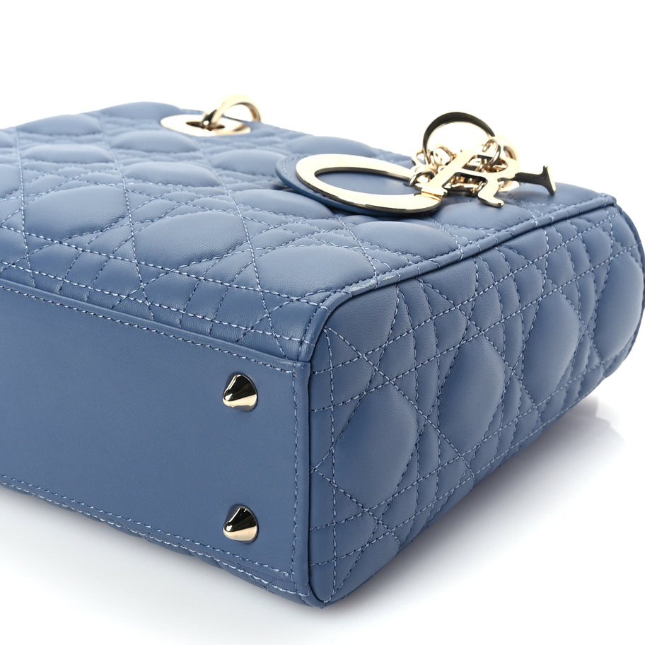 Christian Dior Lambskin Cannage Small My ABCDior Lady Dior Denim Blue Image 8