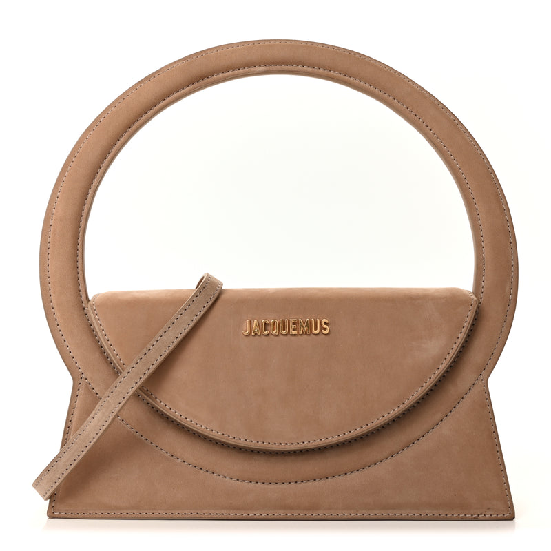  Jacquemus Nubuck Le Sac Rond Dark Beige