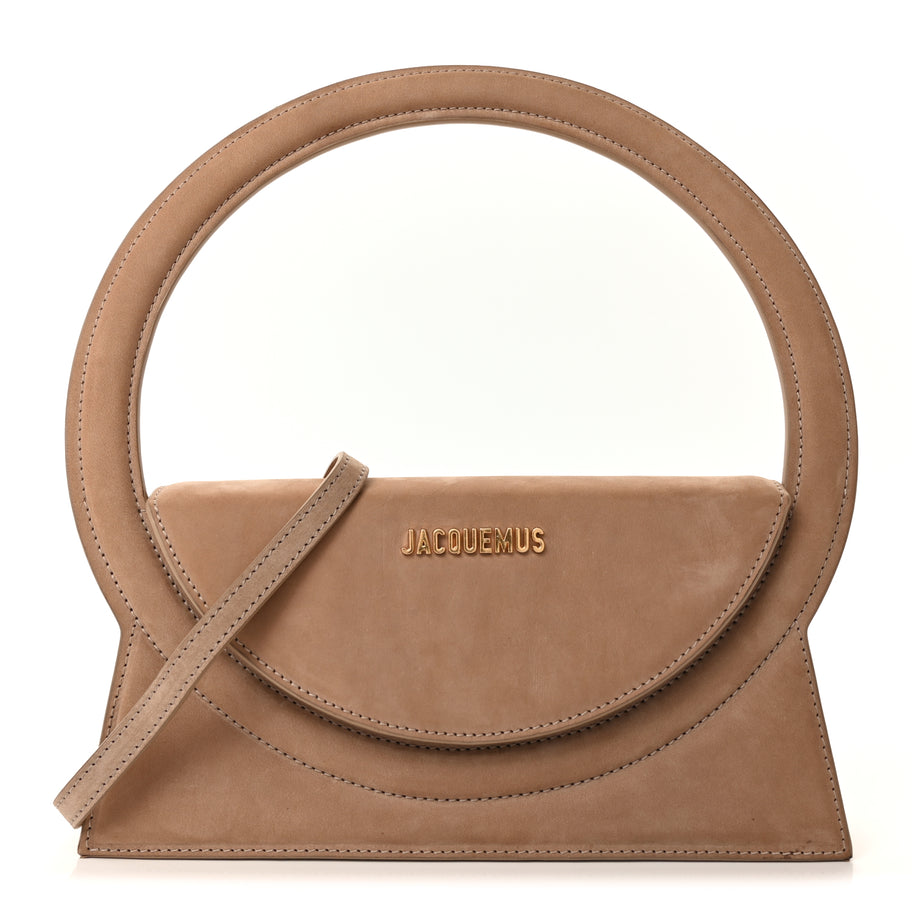 Jacquemus Nubuck Le Sac Rond Dark Beige Image 1