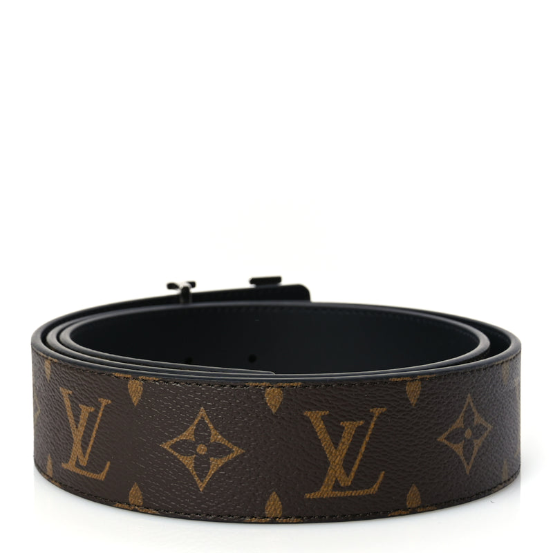  Louis Vuitton Calfskin Monogram 40mm LV Initiales Reversible Belt 95 38 Black