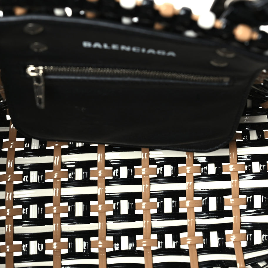 Balenciaga Patent XS Bistro Basket  Black Beige Image 4