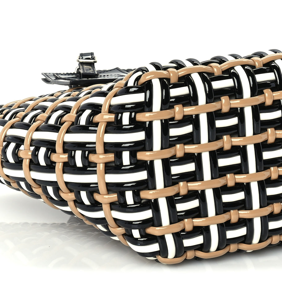 Balenciaga Patent XS Bistro Basket  Black Beige Image 7