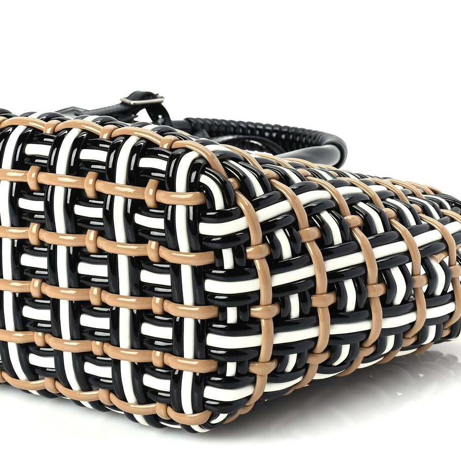 Balenciaga Patent XS Bistro Basket  Black Beige Image 8