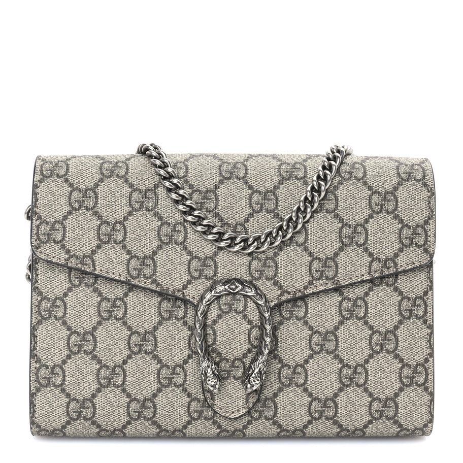 Gucci GG Supreme Monogram Mini Dionysus Chain Wallet  Beige Taupe Image 1