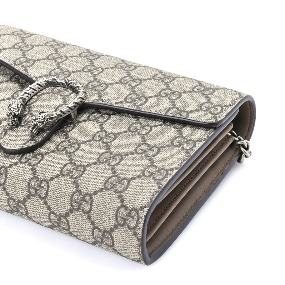 Gucci GG Supreme Monogram Mini Dionysus Chain Wallet  Beige Taupe Image 8