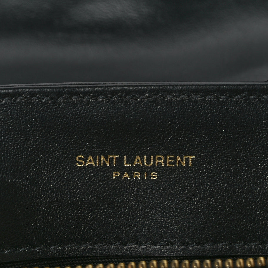 Saint Laurent Calfskin Y Quilted Monogram Small Loulou Chain Satchel Black Image 5