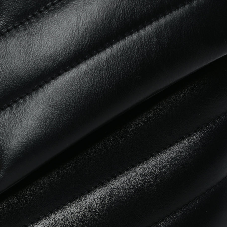 Saint Laurent Calfskin Y Quilted Monogram Small Loulou Chain Satchel Black Image 6