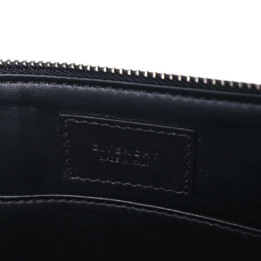 Givenchy Calfskin Paris Print Medium Cosmetic Pouch  Black Image 6