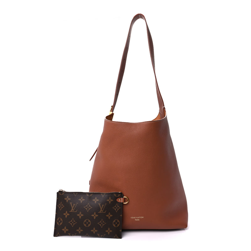  Louis Vuitton Grained Calfskin Low Key Hobo MM Cognac