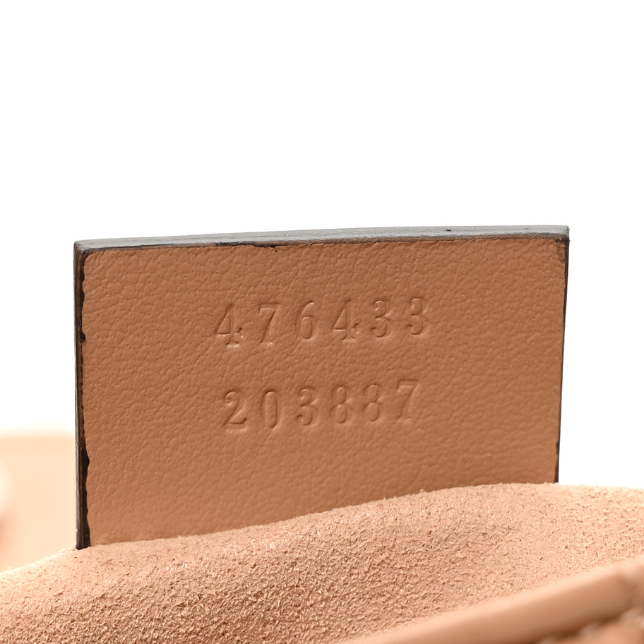 Gucci Calfskin Matelasse Aria Super Mini GG Marmont Shoulder Bag Camelia Image 6