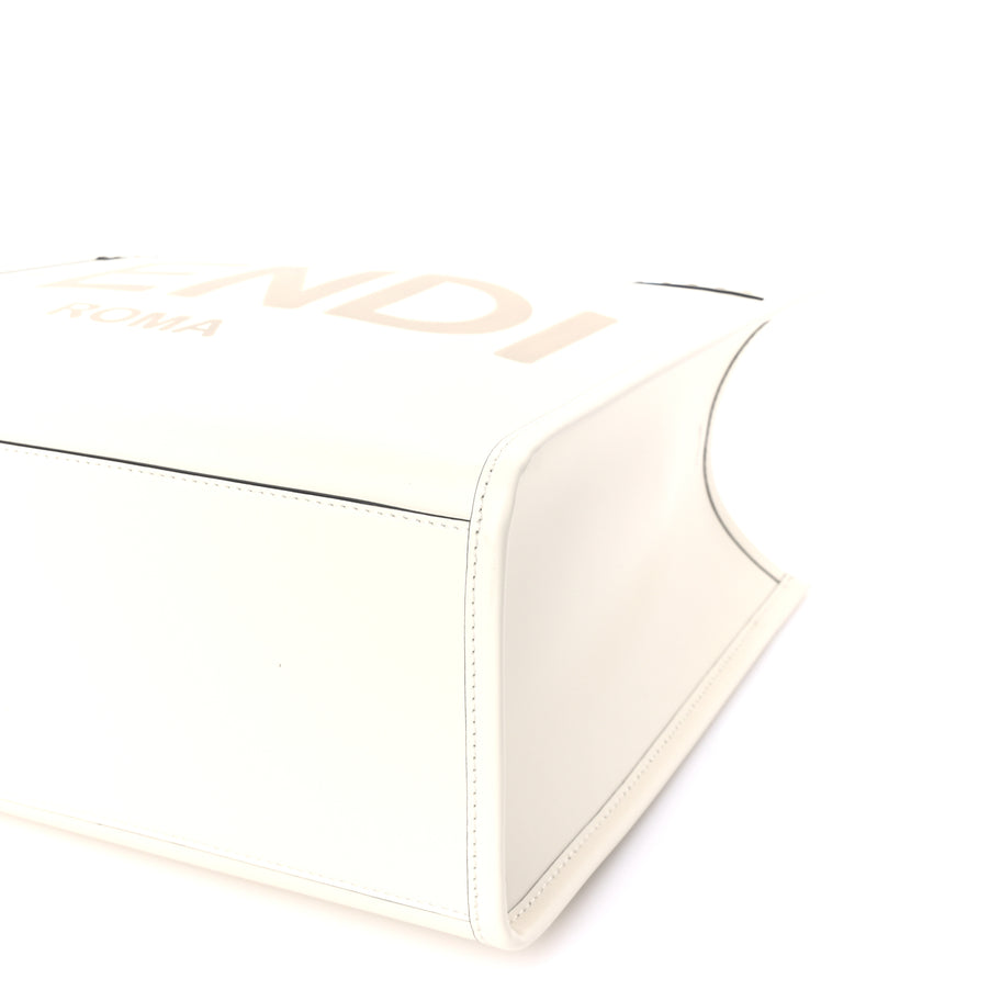 Fendi Vitello King Plexiglass Medium Fendi Sunshine Shopper Tote White Ice Image 8