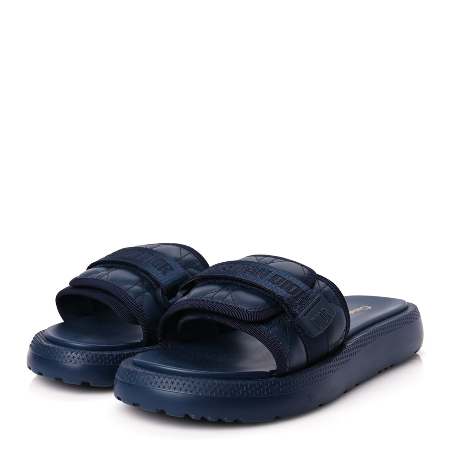 Christian Dior Calfskin Cannage Dioriviera Dio(r)evolution Slide Sandals 41 Blue Image 4