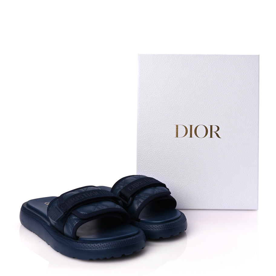 Christian Dior Calfskin Cannage Dioriviera Dio(r)evolution Slide Sandals 41 Blue Image 9