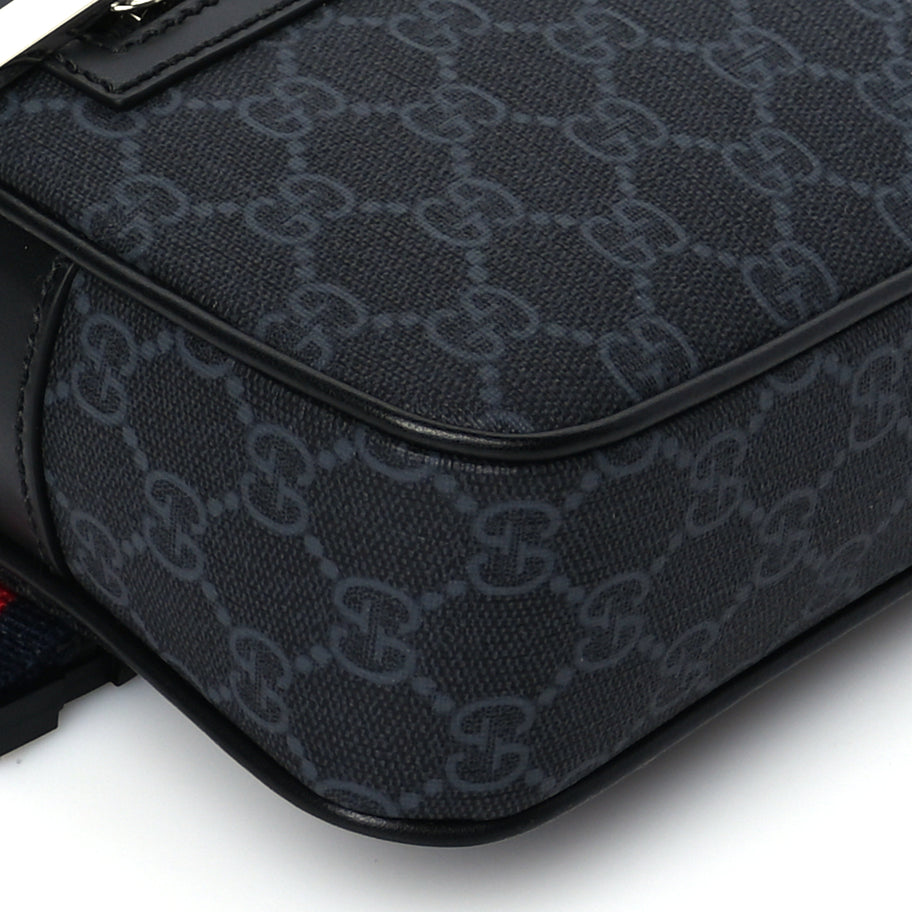 Gucci Soft GG Supreme Monogram Web Belt Bag Black Grey Image 7