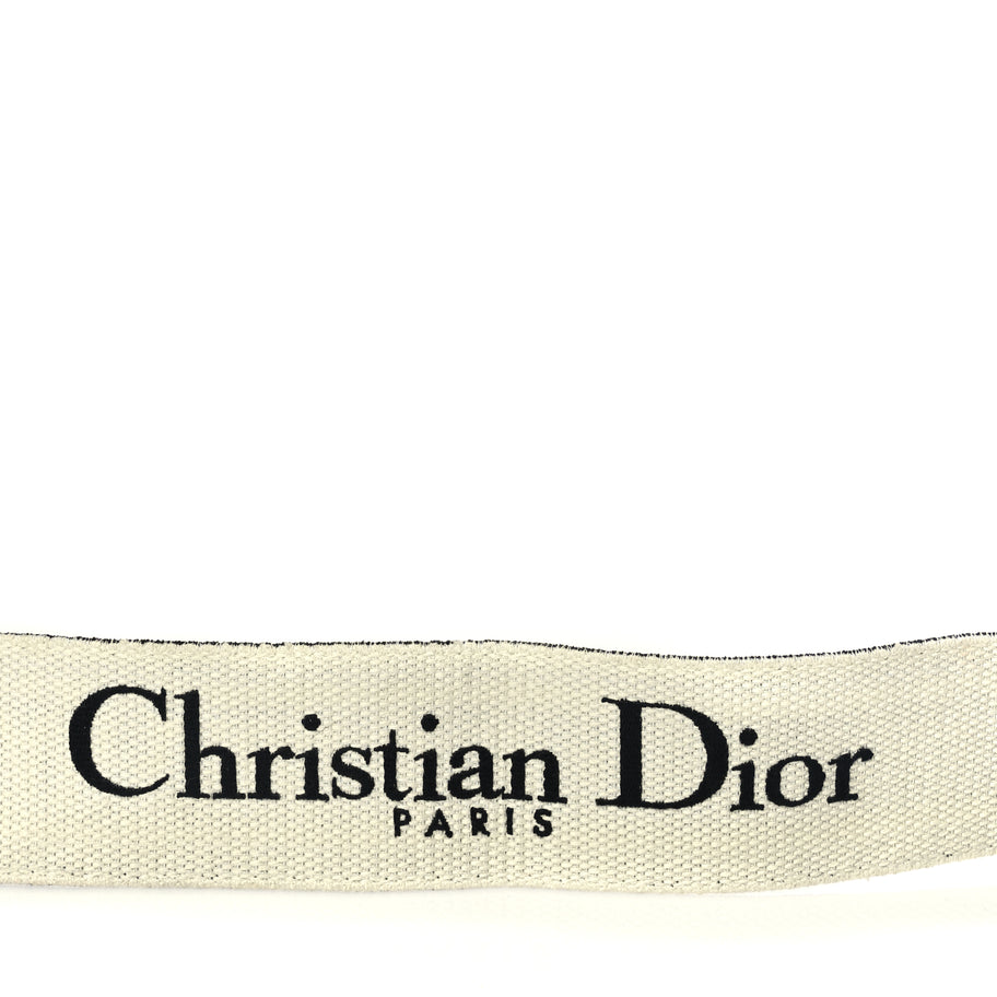 Christian Dior Canvas Embroidered Shoulder Strap Black Ultramatte Image 3