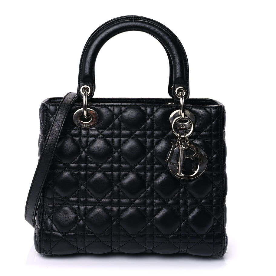 Christian Dior Lambskin Cannage Medium Lady Dior Black Image 1