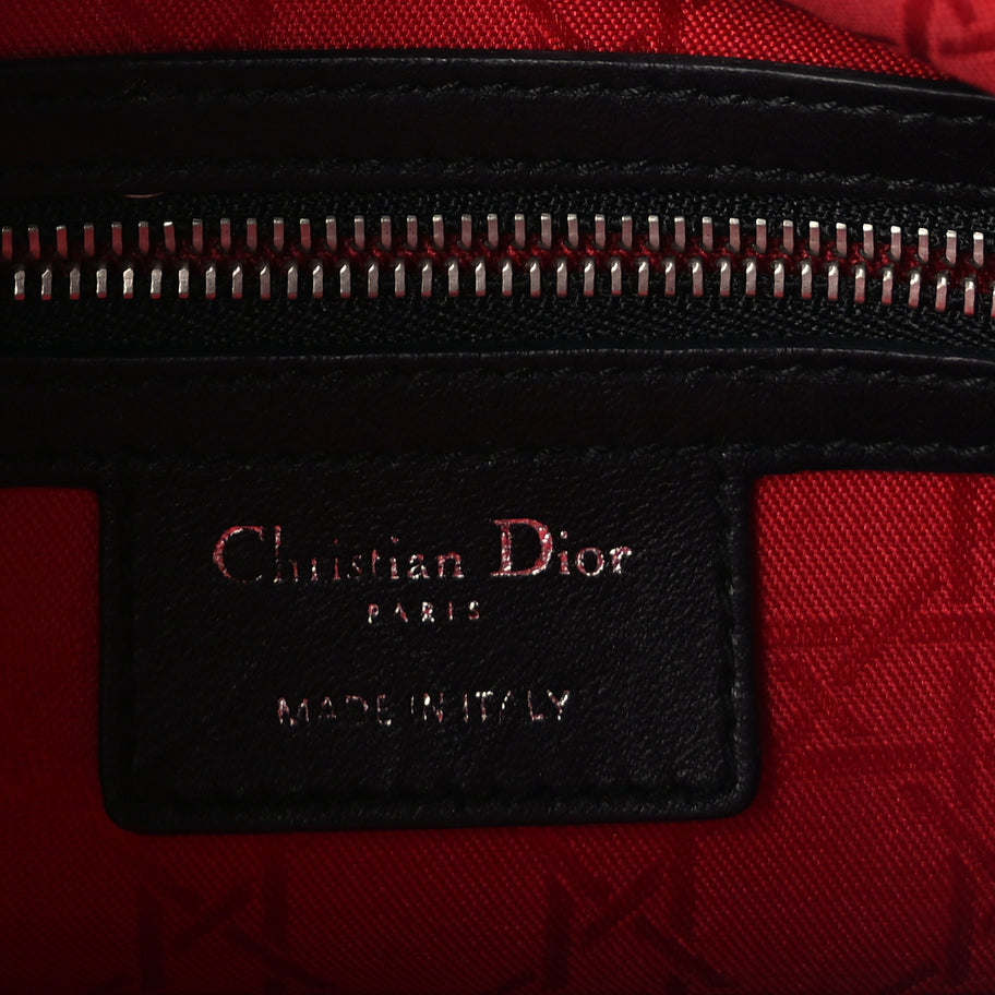 Christian Dior Lambskin Cannage Medium Lady Dior Black Image 5