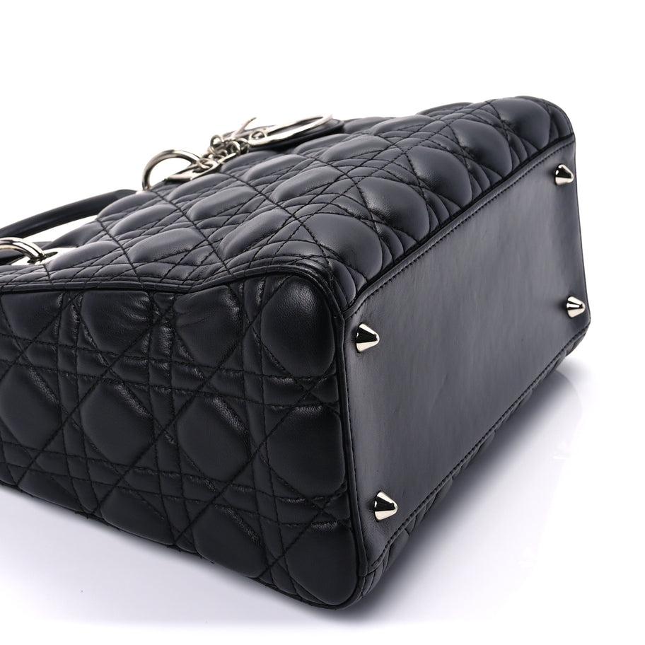 Christian Dior Lambskin Cannage Medium Lady Dior Black Image 7