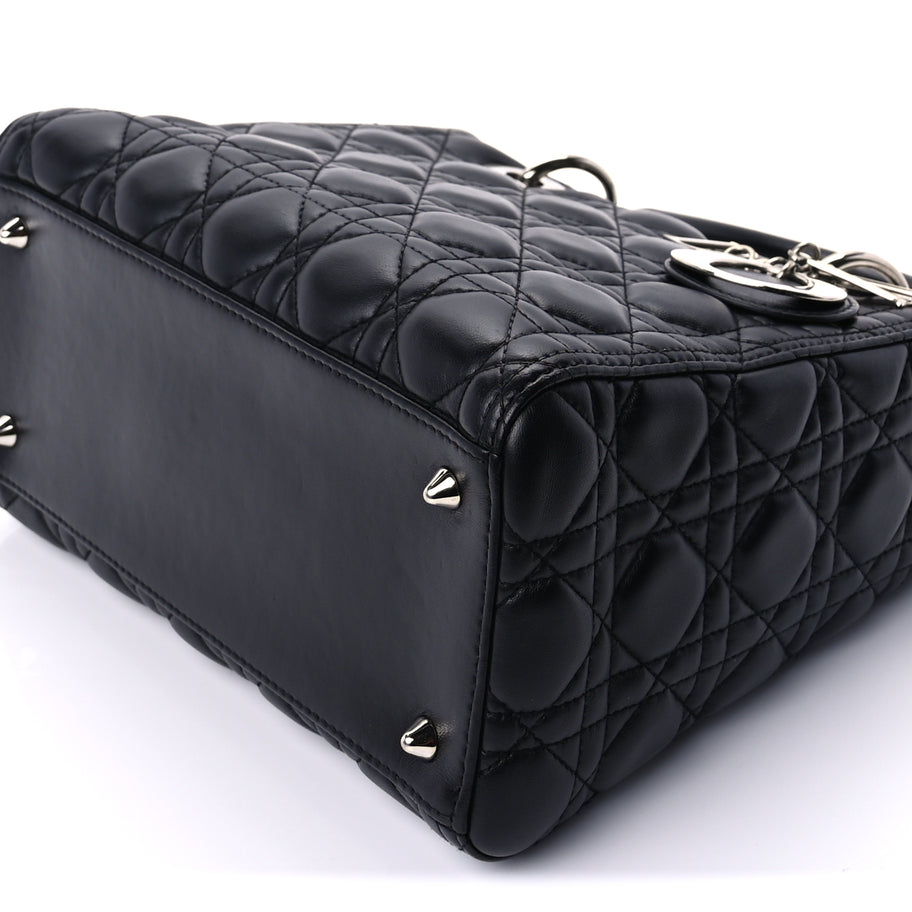 Christian Dior Lambskin Cannage Medium Lady Dior Black Image 8