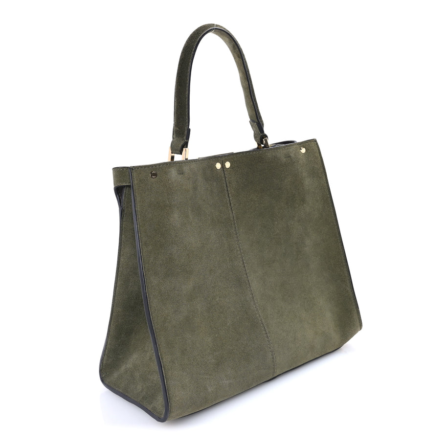 Fendi Camoscio Glazed Fabric FF 1974 Large Peekaboo X-Lite  Amazzonia Mogano Panna Image 2