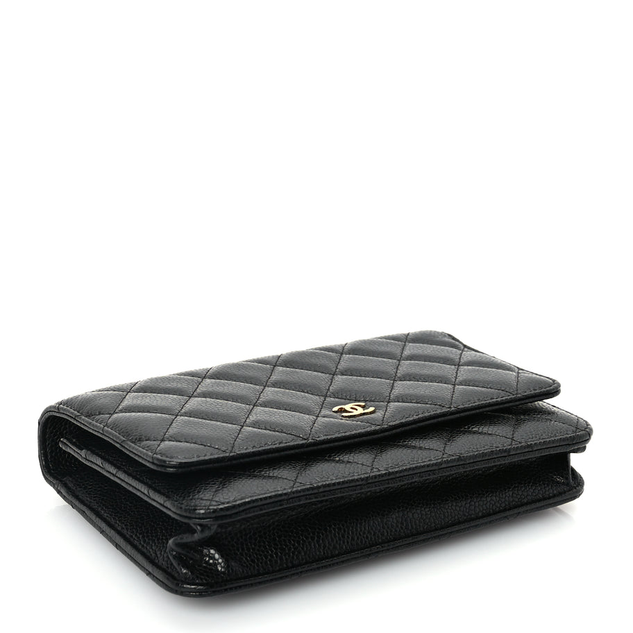 Chanel Caviar Quilted Wallet On Chain WOC Black Image 3