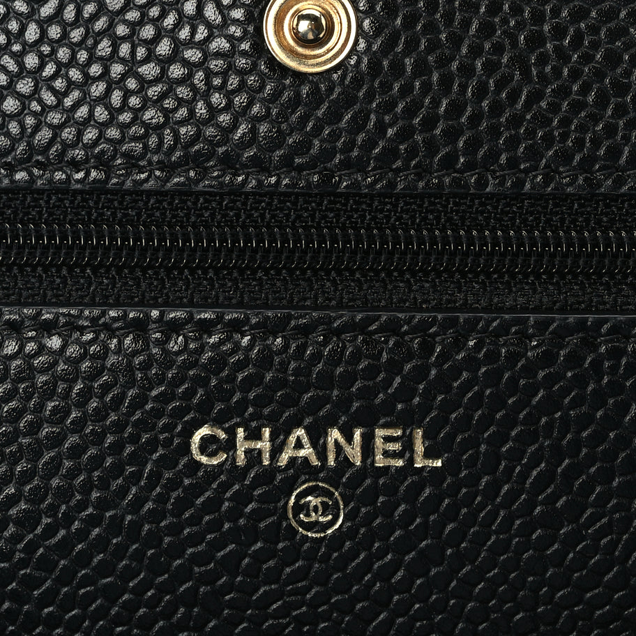 Chanel Caviar Quilted Wallet On Chain WOC Black Image 5