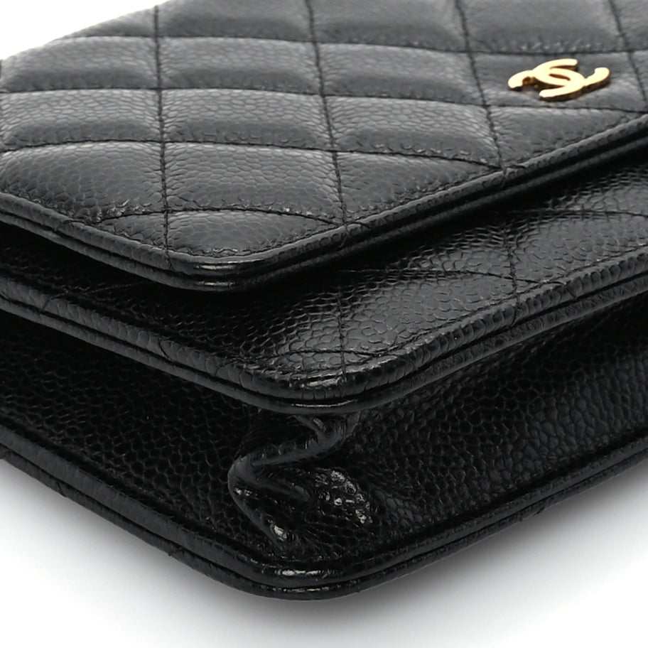 Chanel Caviar Quilted Wallet On Chain WOC Black Image 8