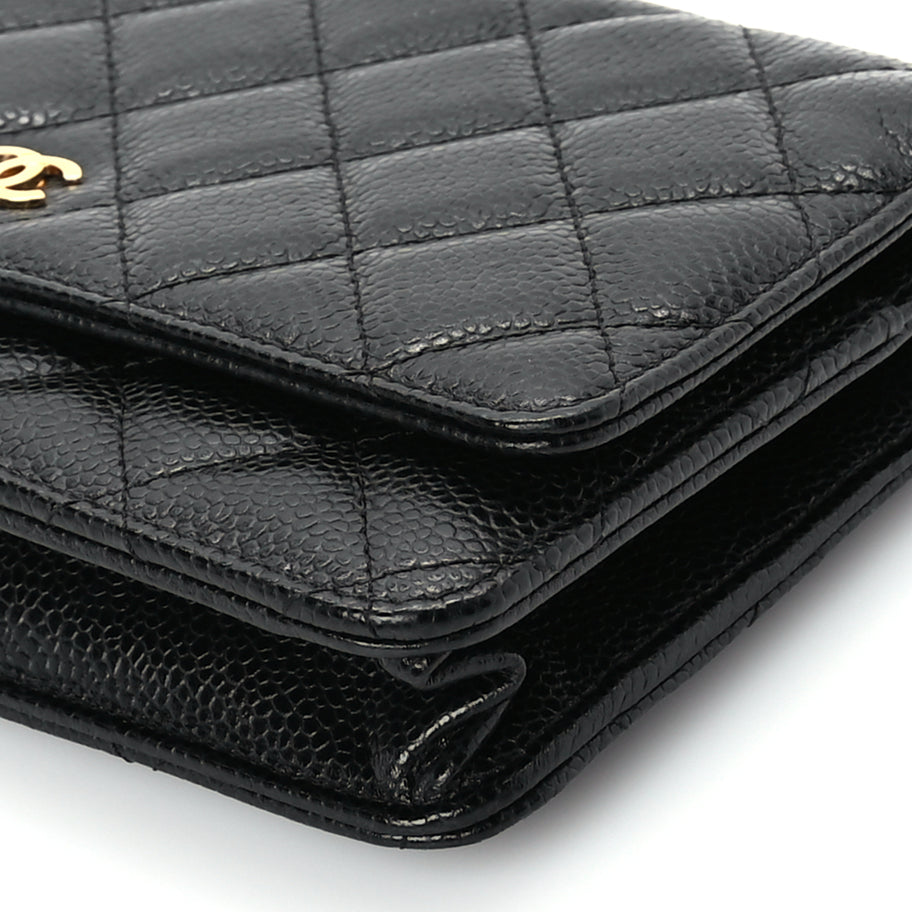 Chanel Caviar Quilted Wallet On Chain WOC Black Image 9