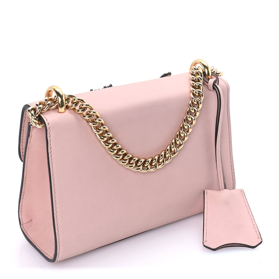 Gucci Calfskin Crystal Star Embroidered Small Padlock Shoulder Bag  Perfect Pink Multicolor Image 2