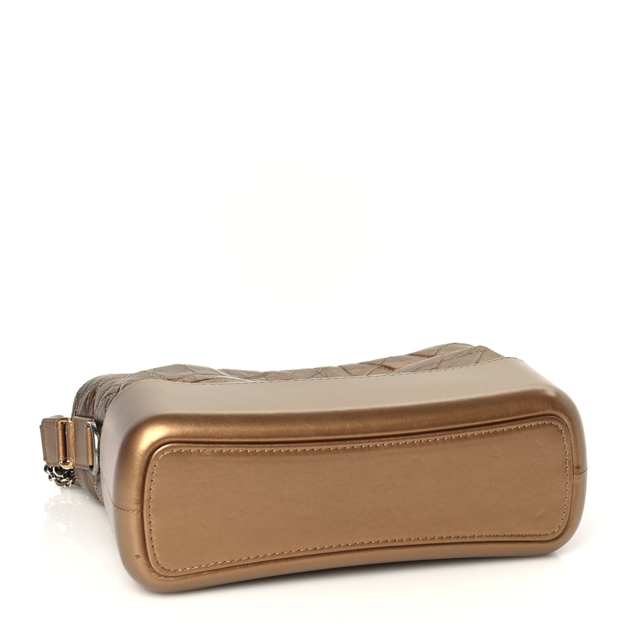 Chanel Metallic Aged Calfskin Quilted Medium Gabrielle Gold Image 3