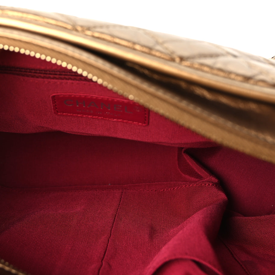 Chanel Metallic Aged Calfskin Quilted Medium Gabrielle Gold Image 4