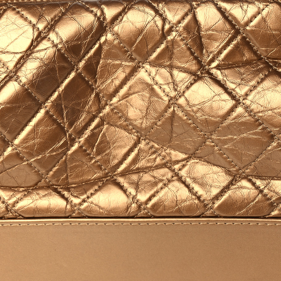 Chanel Metallic Aged Calfskin Quilted Medium Gabrielle Gold Image 7