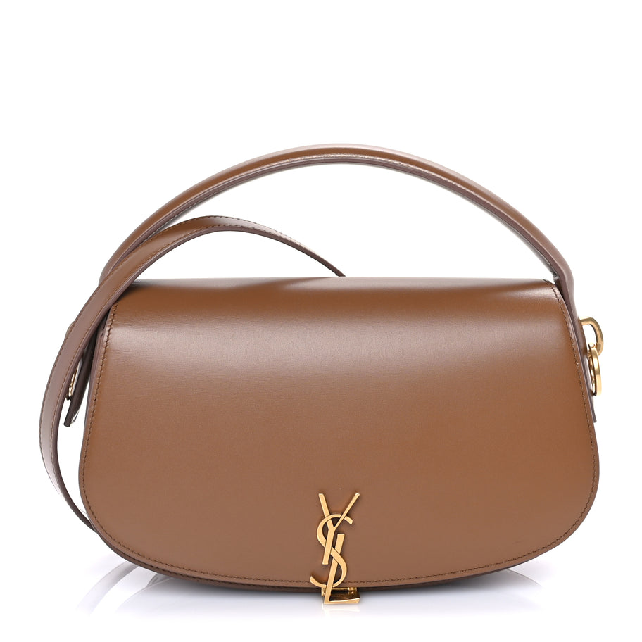Saint Laurent Box Calfskin Mini Voltaire Shoulder Bag  Dark Cork Image 1