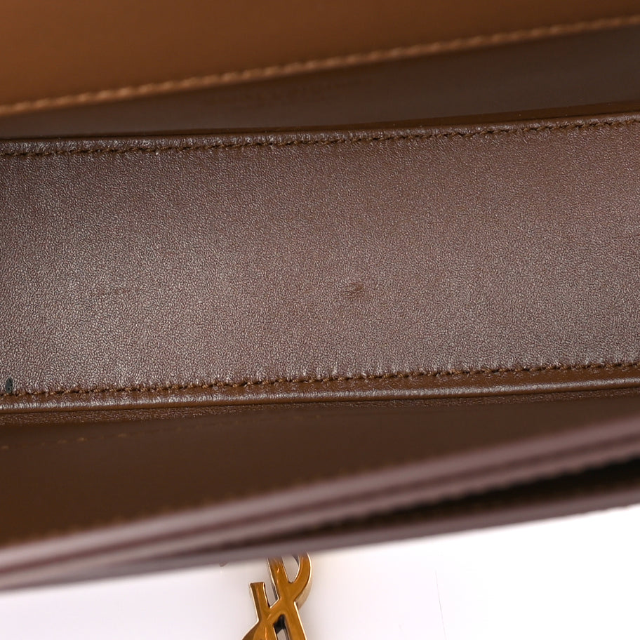 Saint Laurent Box Calfskin Mini Voltaire Shoulder Bag  Dark Cork Image 4