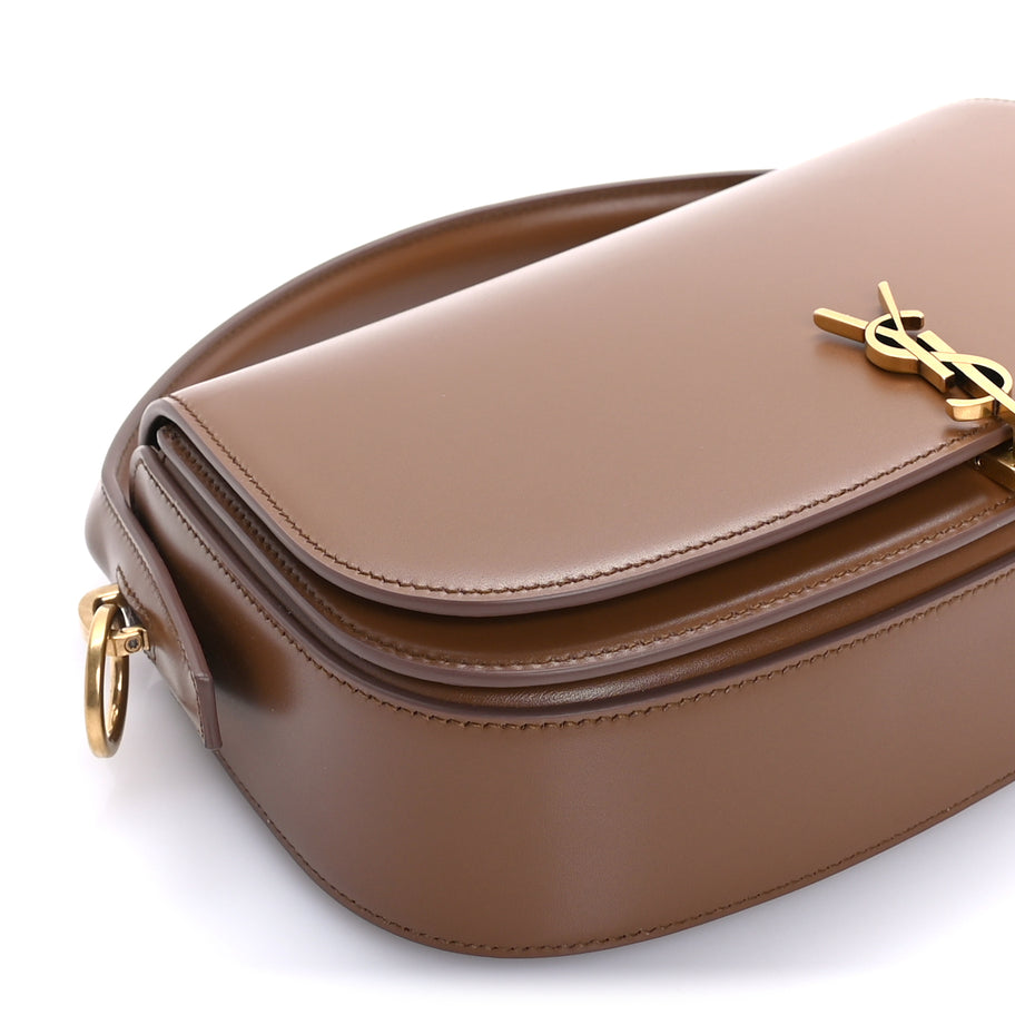 Saint Laurent Box Calfskin Mini Voltaire Shoulder Bag  Dark Cork Image 7