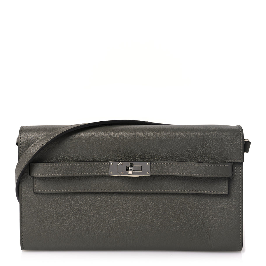 Hermes Evercolor Kelly Wallet To Go Gris Meyer Image 1