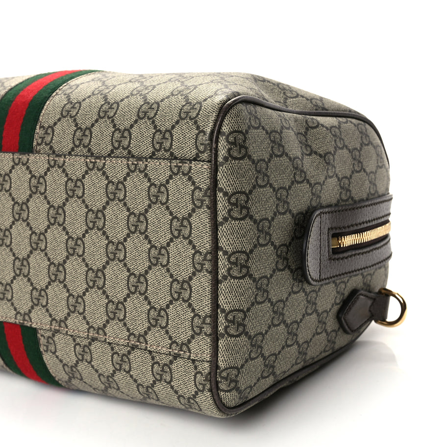 Gucci GG Supreme Monogram Web Large Ophidia Boston Bag Beige Ebony Image 8