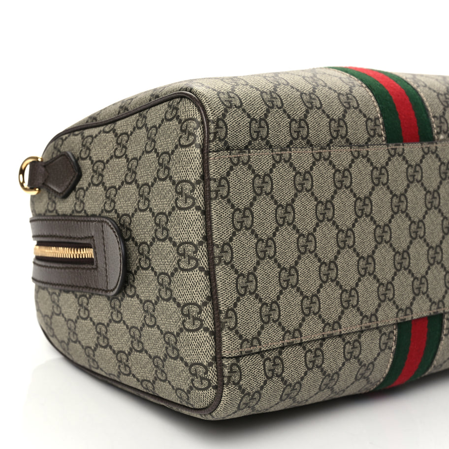 Gucci GG Supreme Monogram Web Large Ophidia Boston Bag Beige Ebony Image 9
