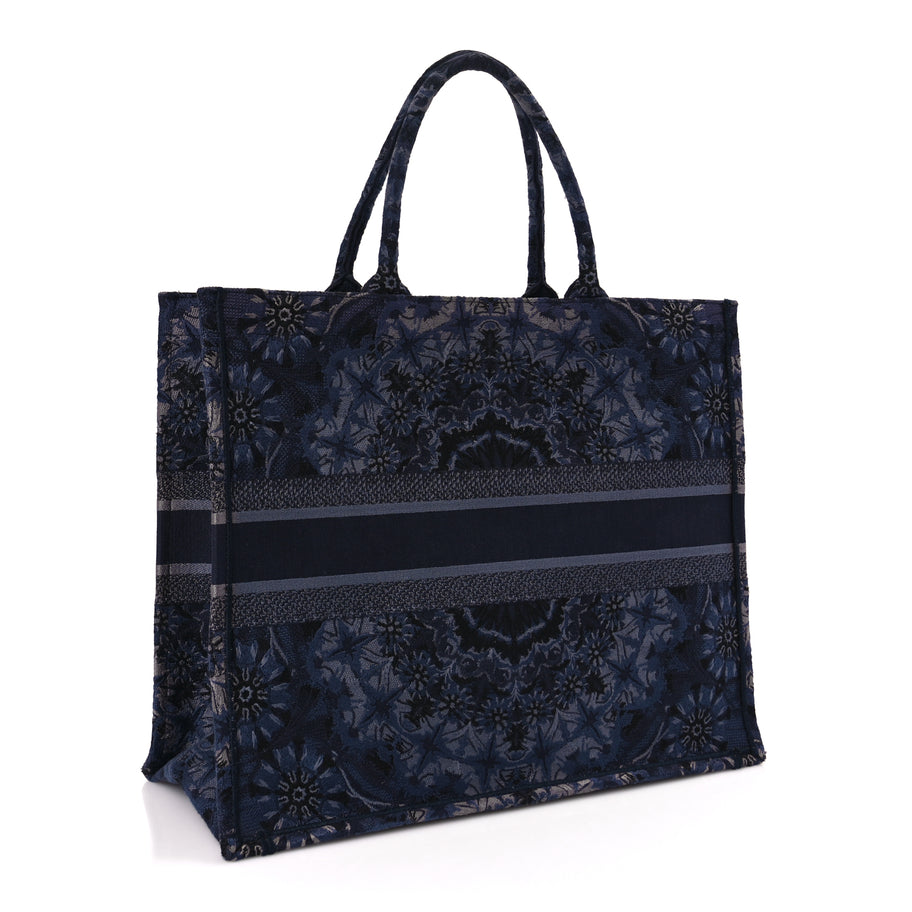 Christian Dior Canvas Embroidered Large KaleiDioroscopic Book Tote Blue Image 2