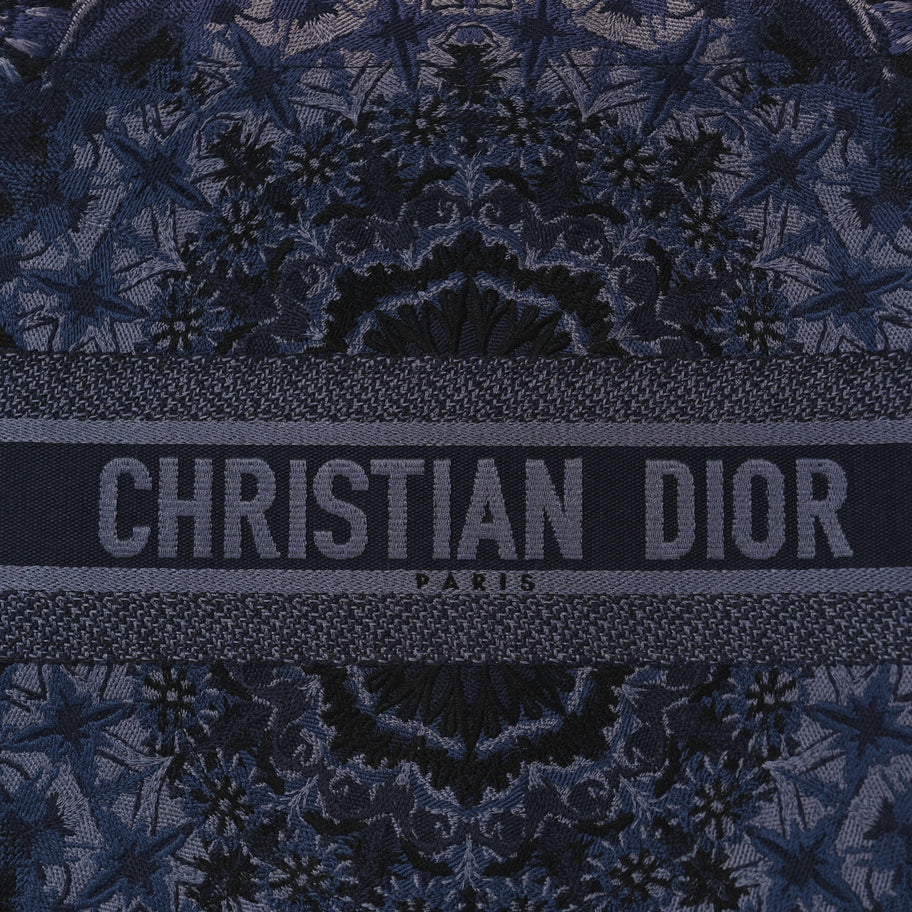 Christian Dior Canvas Embroidered Large KaleiDioroscopic Book Tote Blue Image 7