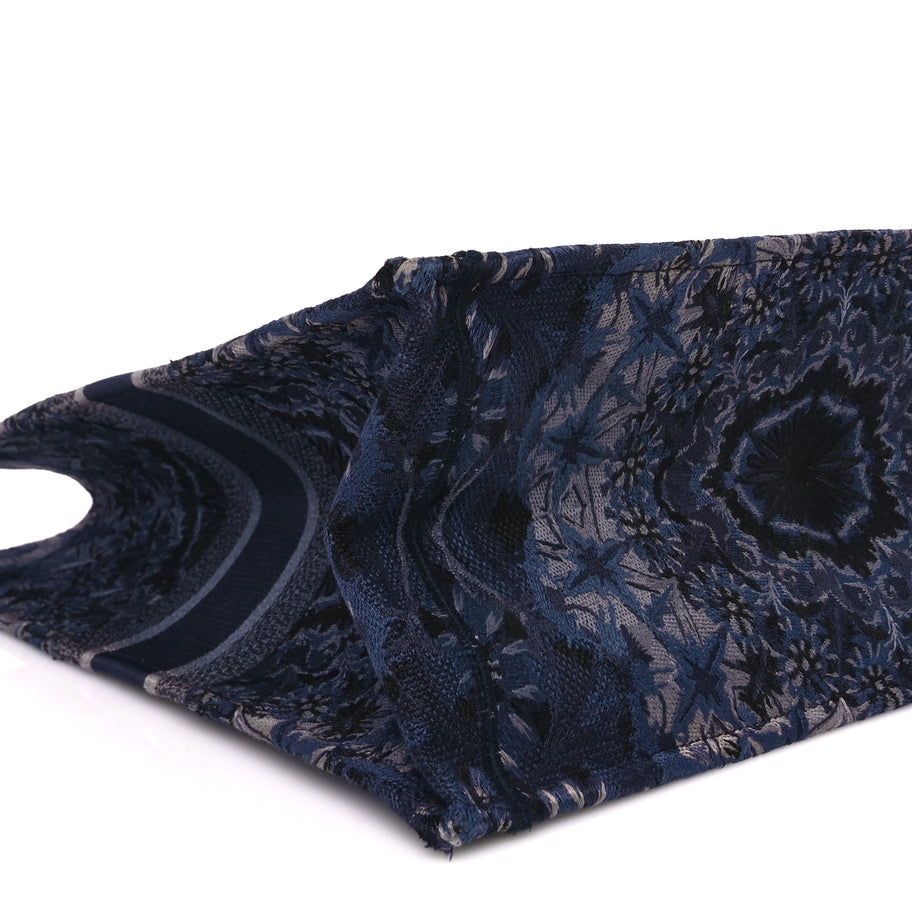 Christian Dior Canvas Embroidered Large KaleiDioroscopic Book Tote Blue Image 8