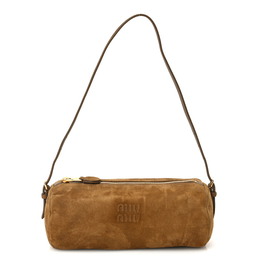 Miu Miu Suede Pouch Olive Green Image 1