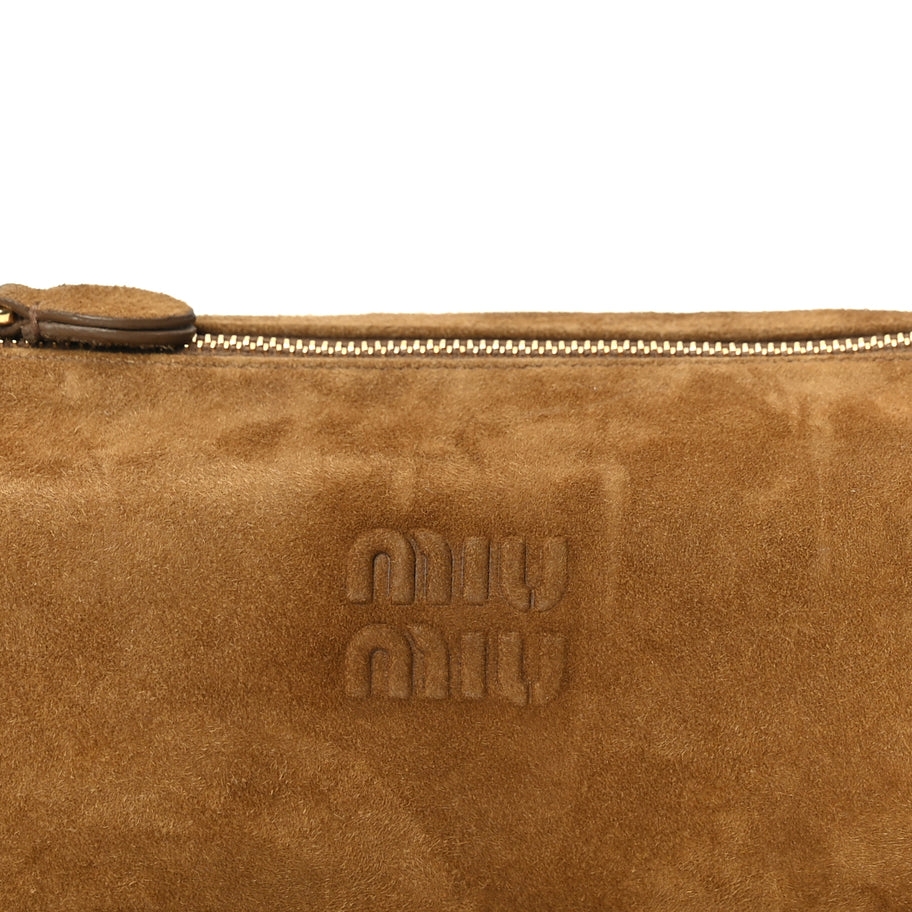 Miu Miu Suede Pouch Olive Green Image 6