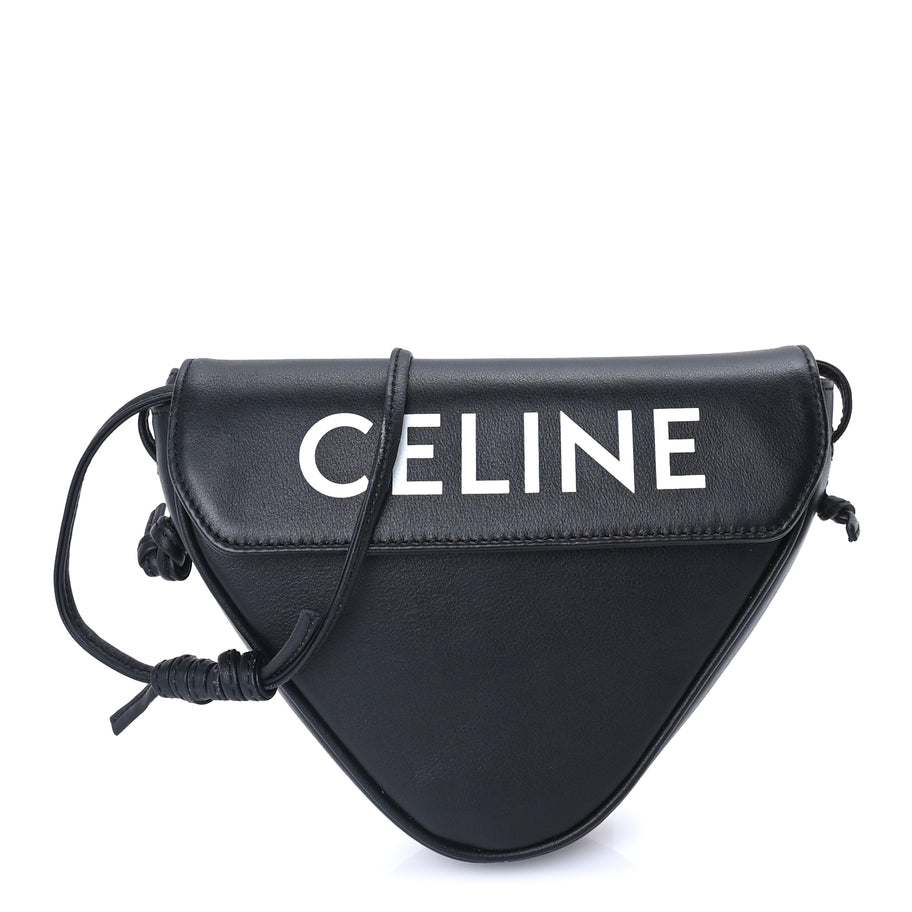 Celine Smooth Calfskin Triangle Crossbody Bag Black Image 1
