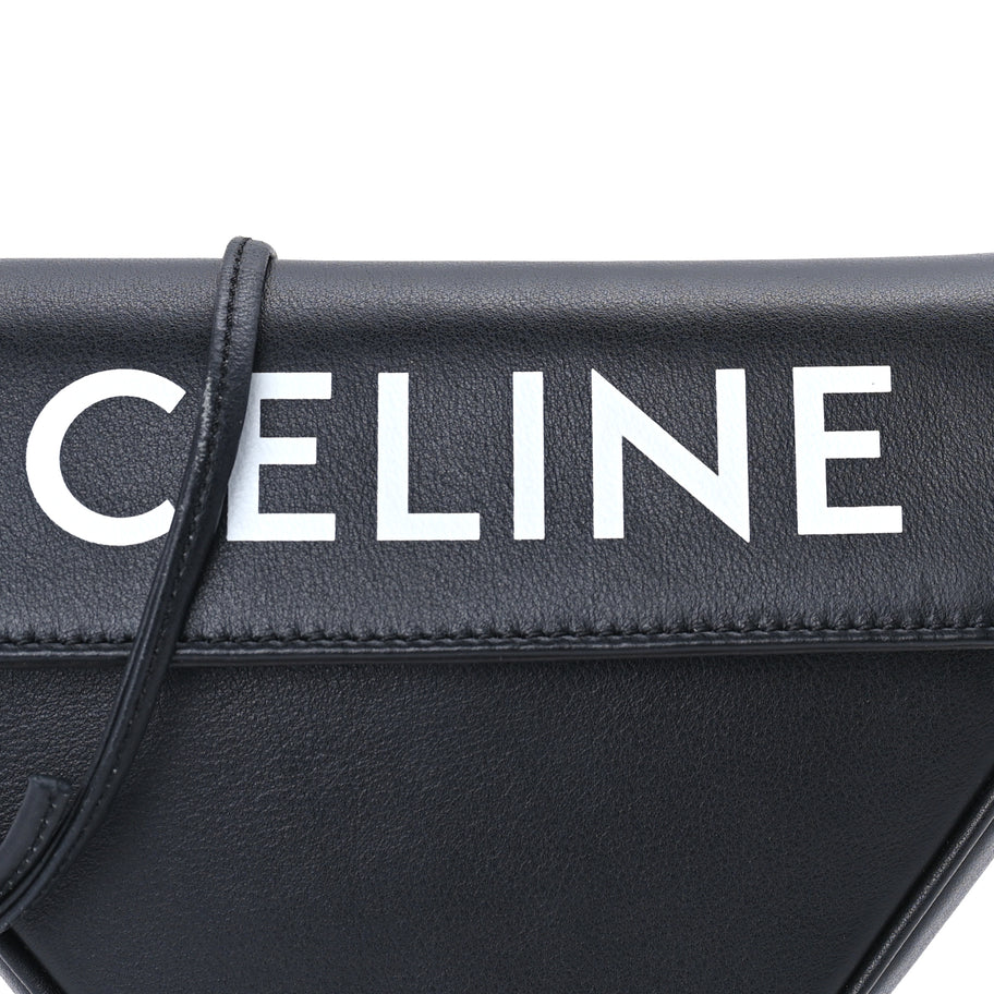 Celine Smooth Calfskin Triangle Crossbody Bag Black Image 5