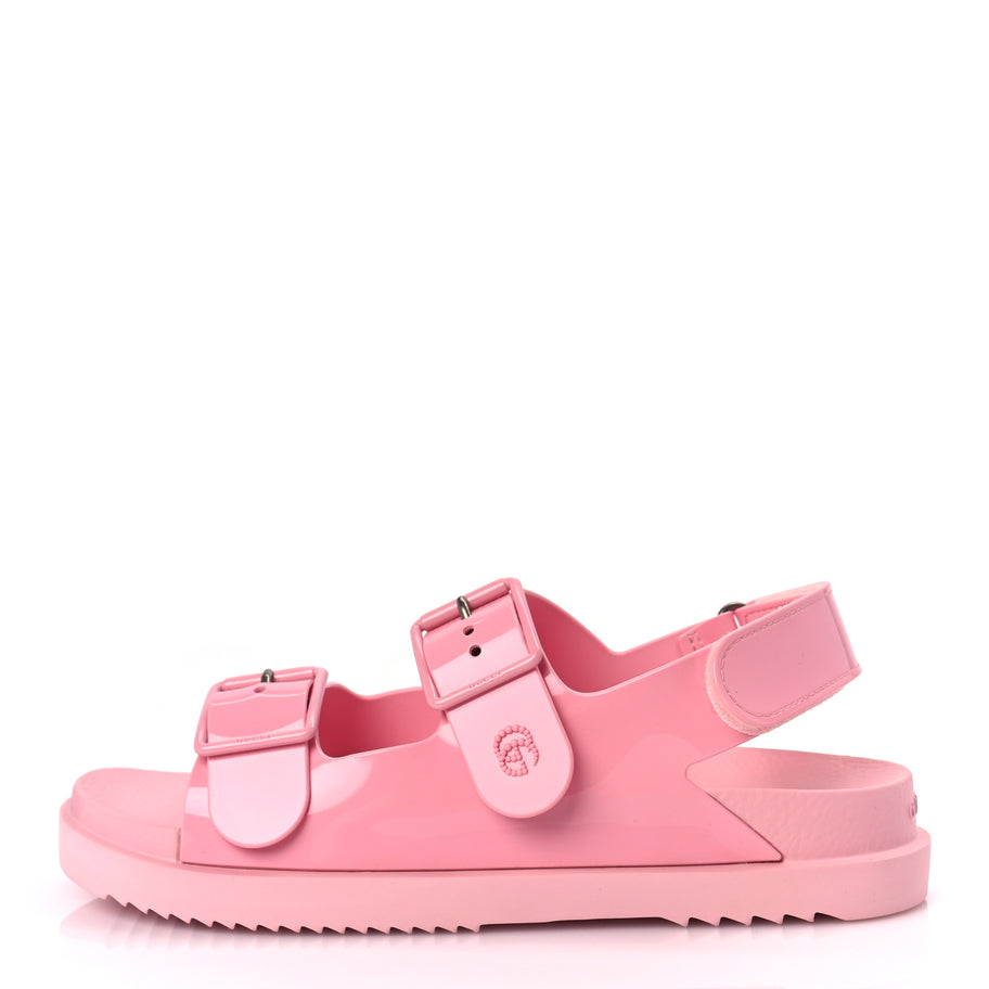 Gucci GUCCI Rubber Mini Double G Womens Isla Dad Sandals 40 Wild Rose Image 1