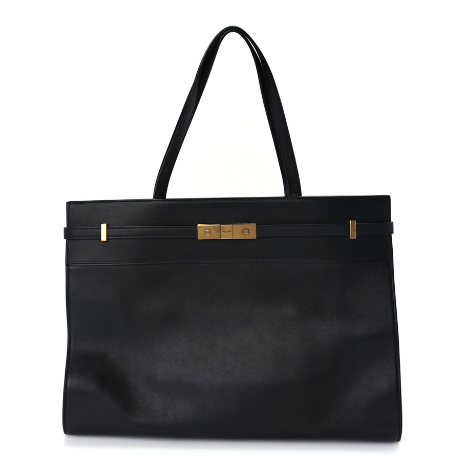 Saint Laurent Calfskin Medium Manhattan Shopper Tote  Black Image 1